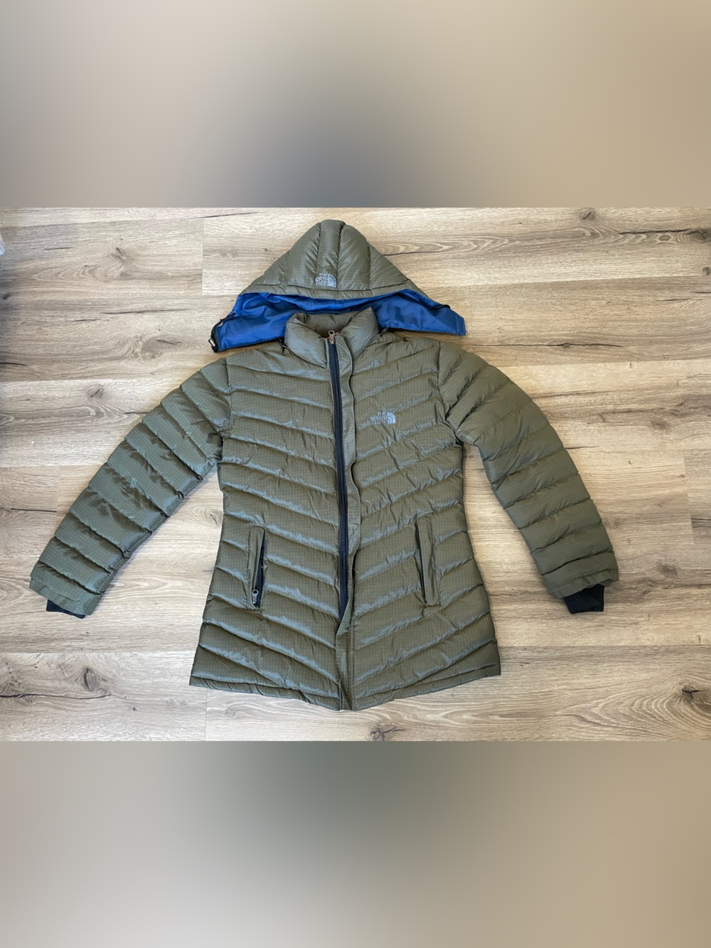 The North Face Summit Series Jacket XXL Olive Green Hooded Puffer Vintage TNF